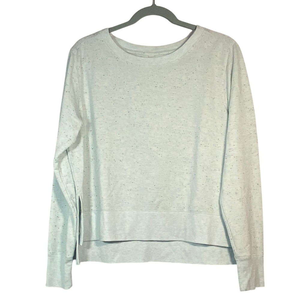 YOGASMOGA Light Blue Speckled Long Sleeve Crewneck‎ Sweatshirt Size L